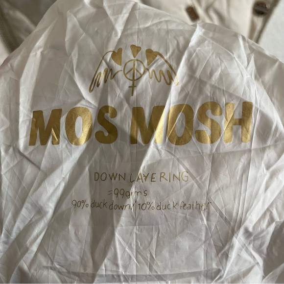 NWOT Mos Mosh Aubrey Diamond Down Poncho in Birch Packable Lightweight Jacket - Picture 16 of 16